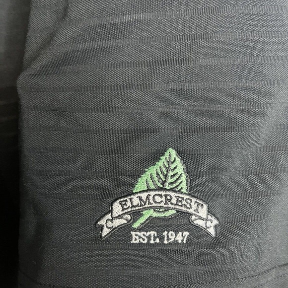 FootJoy FJ Golf Polo Shirt Adult XL Short Sleeve Chest Stripes Black Blue Mens - Picture 4 of 8